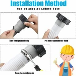 Tuyau De Rechange Pour Pompe De Filtration De Piscine Tuyau INTEX De Remplacement De Piscine De Spa Gonflable Adapté à La Pompe De Piscine De 300 / 330 / 530 / 1000 Gallons(Blanc) -Hayward Aquaspa Boutique 100571219 5