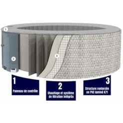 Spa Gonflable 4 Places Rond - Ospazia - Diamêtre : 185 Cm - Filtre Et Bâche Inclus -Hayward Aquaspa Boutique 11992666 5