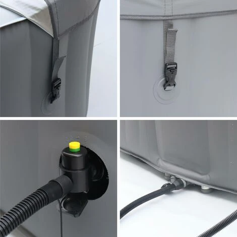 Spa MSPA Gonflable Carré – Fjord 4 - 4 Places. Système Anti-gel Et Désinfection UVC + Bâche. 160cm. PVC. Pompe. Chauffage. Gonfleur. Filtre 6 Spa MSPA Gonflable Carré – Fjord 4 - 4 Places. Système Anti-gel Et Désinfection UVC + Bâche. 160cm. PVC. Pompe. Chauffage. Gonfleur. Filtre – Image 4