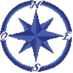 Décor Piscine Rose Des Vents Bleue 266x266 Cm - Unité