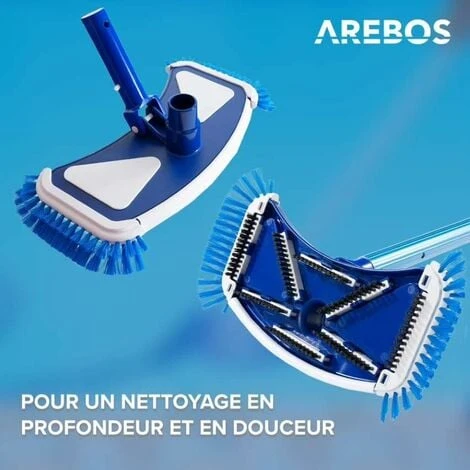 AREBOS Aspirateur Pour Piscine Avec Système De Clip Raccord Pour Tuyau De Piscine Ø 32/38 Mm Brosse De Piscine 4 AREBOS Aspirateur Pour Piscine Avec Système De Clip Raccord Pour Tuyau De Piscine Ø 32/38 Mm Brosse De Piscine – Image 2