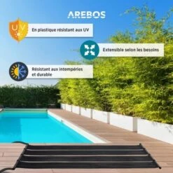 AREBOS 2X Chauffage Solaire Collecteur Solaire Chauffage De Piscine Kit De 2 Pièces 300x66 Cm Plastique Résistant Aux UV Noir -Hayward Aquaspa Boutique 29149685 3
