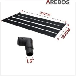 AREBOS 2X Chauffage Solaire Collecteur Solaire Chauffage De Piscine Kit De 2 Pièces 300x66 Cm Plastique Résistant Aux UV Noir -Hayward Aquaspa Boutique 29149685 5