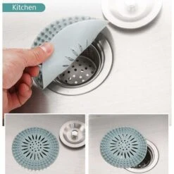 Bouchons Anti-Cheveux En Silicone Durable, Filtre évier Cuisine, Filtre à évier, Grille Pour Evier Cuisine, Faciles à Nettoyer Et à Installer 13.5X13.5cm Fontainebleau 4 Pcs Rose, Vert, Gris, Bleu -Hayward Aquaspa Boutique 42907648 3