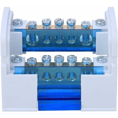 Boî,te De Distribution De Bornier, Connecteur De Boî,te De Distribution D'alimentation Borniers Sur Rail DIN Monophasé, à, 2 Niveaux Avec Cache Anti-poussiè,re Transparent 4 Boî,te De Distribution De Bornier, Connecteur De Boî,te De Distribution D'alimentation Borniers Sur Rail DIN Monophasé, à, 2 Niveaux Avec Cache Anti-poussiè,re Transparent – Image 2