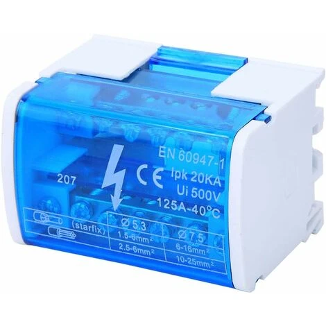 Boî,te De Distribution De Bornier, Connecteur De Boî,te De Distribution D'alimentation Borniers Sur Rail DIN Monophasé, à, 2 Niveaux Avec Cache Anti-poussiè,re Transparent 5 Boî,te De Distribution De Bornier, Connecteur De Boî,te De Distribution D'alimentation Borniers Sur Rail DIN Monophasé, à, 2 Niveaux Avec Cache Anti-poussiè,re Transparent – Image 3