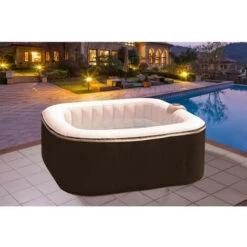 SUN SPA Spa Gonflable Carré Laminé 4 Personnes - 1,57 X 0,67 M