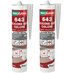 Lot De 2 Mastics Silicones Neutres PAREXLANKO 643 Silicone Bâti - Gris - 300ml