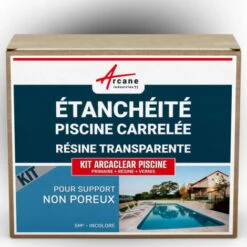 Resine Transparente Etancheite Piscine Carrelee - 5 M², Support Non Poreux - Transparent