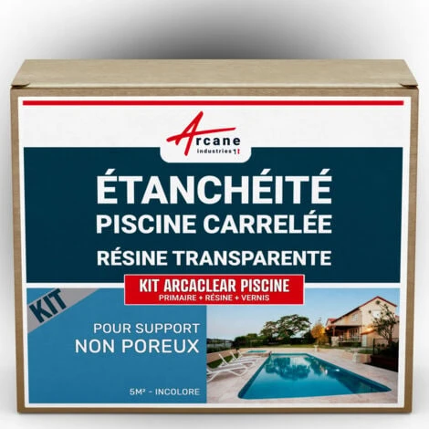 Resine Transparente Etancheite Piscine Carrelee - 5 M², Support Non Poreux - Transparent 3 Resine Transparente Etancheite Piscine Carrelee - 5 M², Support Non Poreux - Transparent