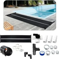 AREBOS Chauffe-Eau Solaire Capteur Solaire Chauffe-Piscine Tapis Solaire Absorbeur Solaire 300 X 66cm Plastique Résistan