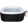 Cocooning Water - Spa Gonflable Carré - 120 Jets - Noir Et Blanc - (154x154cm) 3-4 Places -700L