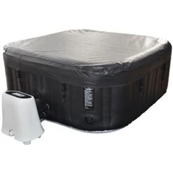 Cocooning Water - Spa Gonflable Carré - 120 Jets - Noir Et Blanc - (154x154cm) 3-4 Places -700L -Hayward Aquaspa Boutique 55536172 4
