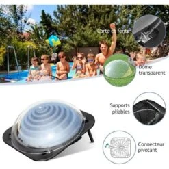 GOPLUS Chauffage Solaire Pour Piscine En PP, PC Et PE, Rechauffeur Solaire Pour Pataugeoire Pour Chauffer De L’Eau, Ecologique Et Fiable, Avec 2 Supports Pliants -Hayward Aquaspa Boutique 55943217 4