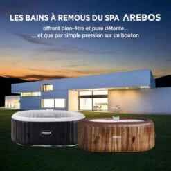 AREBOS Spa Gonflable Avec éclairage LED Gonflable Intérieur & Extérieur 190x120 Cm Ovale 2 Personnes -Hayward Aquaspa Boutique 57915708 4