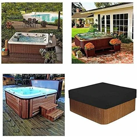 Couverture De Piscine Carré Bâche Solaire Pour Piscine, Cordon D'ourlet Élastique Couvercle De Spa étanche Couverture De Protection Extérieure Pour Piscine,Noir 218x218x30cm LO-Ron 7 Couverture De Piscine Carré Bâche Solaire Pour Piscine, Cordon D'ourlet Élastique Couvercle De Spa étanche Couverture De Protection Extérieure Pour Piscine,Noir 218x218x30cm LO-Ron – Image 5