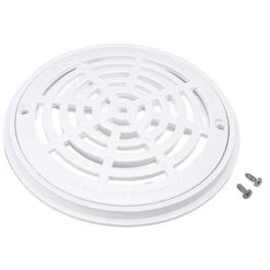 Grille Bonde De Fond Ronde Pour Piscine - Diam 18,5 X20.3cm - Blanc LO-Ron