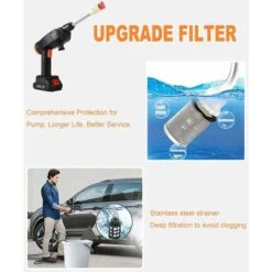 Nettoyeur Haute Pression Sans Fil Avec Kit D'Accessoires Batterie 24v Et Chargeur Inclus Adapté Pour Laver Les Voitures Les ClôTures Le RevêTement De Piscine Les Planchers De Patio ( Color : Black ) -Hayward Aquaspa Boutique 64222996 5