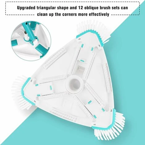ZOLGINAH Nettoyeur De Piscine Rotatif Manuel Triangulaire, Piscine Tête De Brosse Pour Nettoyer Les Murs, Carrelage Et Sols Sans Effort 4 ZOLGINAH Nettoyeur De Piscine Rotatif Manuel Triangulaire, Piscine Tête De Brosse Pour Nettoyer Les Murs, Carrelage Et Sols Sans Effort – Image 2