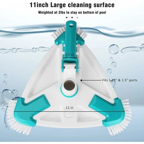 ZOLGINAH Nettoyeur De Piscine Rotatif Manuel Triangulaire, Piscine Tête De Brosse Pour Nettoyer Les Murs, Carrelage Et Sols Sans Effort 5 ZOLGINAH Nettoyeur De Piscine Rotatif Manuel Triangulaire, Piscine Tête De Brosse Pour Nettoyer Les Murs, Carrelage Et Sols Sans Effort – Image 3
