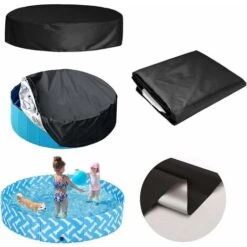 Bache Spa Rond,Spa Couverture Rond,Housse De Baignoire Coupe-Vent Résistante Aux UV Avec Cordon élastique à L'ourlet,Couverture De La Baignoire Spa à L'extérieur (245×30CM) -Hayward Aquaspa Boutique 69578164 3