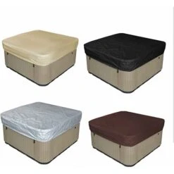 ZXPASRA Couverture De Piscine Carré Bâche Solaire Pour Piscine, Couverture Solaire De Piscine Pour Extérieur Extérieur Spa Baignoire Couverture De Spa Couverture Résistante Aux UV, 220×220×30cm, Beige -Hayward Aquaspa Boutique 70138664 5