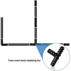 Tee Raccord De Tuyau En Plastique Noir PE16 13mm Dia Raccord En Forme De T De Barbelé Pipe Raccord Pour Système De Goutte Pack De 20 -Hayward Aquaspa Boutique 75262517 3