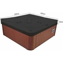 Blue Dream Housse De Protection Pour Bain à Remous De Jardin, Couverture De Spa En Tissu Polyester 190T, Imperméable Anti-poussière Anti-UV,Noir,231x231x30cm -Hayward Aquaspa Boutique 78680599 4