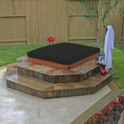 Blue Dream Housse De Protection Pour Bain à Remous De Jardin, Couverture De Spa En Tissu Polyester 190T, Imperméable Anti-poussière Anti-UV,Noir,231x231x30cm -Hayward Aquaspa Boutique 78680599 5