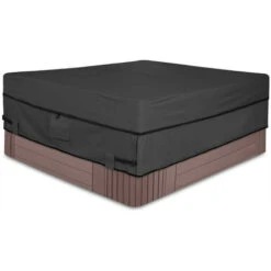 SVKBJROY Couverture De Piscine Carré Bâche Solaire Pour Piscine, Couverture Solaire De Piscine Pour Extérieur Extérieur Spa Baignoire Couverture De Spa Couverture Résistante Aux UV,noir,193x193x50cm