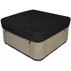 Couverture De Piscine Carré Bâche Solaire Pour Piscine, Cordon D'ourlet Élastique Couvercle De Spa étanche Couverture De Protection Extérieure Pour Piscine,Noir 21821830cm