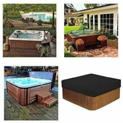 De Piscine Carré Bâche Solaire Pour Piscine, Couverture De Spa En Tissu Polyester 210D étanche, Résistant Aux UV Housse De Protection Pour Bain à Remous De Jardin,218 218 30cm -Hayward Aquaspa Boutique 85788239 5