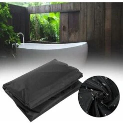 OAAO Housse De Protection Pour Bain à Remous De Jardin 21821830cm Noir, 2100D Tissu Oxford, Imperméable Anti-poussière Anti-UV, Pour Extérieur Spa Baignoire, Hotte De Bain Spa Extérieure -Hayward Aquaspa Boutique 87199814 5