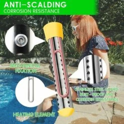 SEENLIN Thermoplongeur De Voyage,Chauffe-piscine électrique à Immersion Avec Protection En Acier Inoxydable Pour Piscines Creusées, Bleu, Une Pièce 10 SEENLIN Thermoplongeur De Voyage,Chauffe-piscine électrique à Immersion Avec Protection En Acier Inoxydable Pour Piscines Creusées, Bleu, Une Pièce -Hayward Aquaspa Boutique 89258182 4
