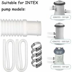 RHAFAYRE 2 Pcs Tuyau De Rechange Pour Piscine Hors Sol Tuyau De Piscine Pour Piscines Pour Piscine Hors Terre Tuyau De Remplacement De Pompe De Filtre De Piscine（150x3.2 CM） -Hayward Aquaspa Boutique 90663810 3