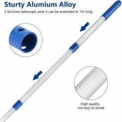 1 Kit Épuisette De Fond Pour Piscine Avec Manche Télescopique En Aluminium, Épuisette Piscine Filet De Écumoire Pour Piscine Pour Piscine, Bassins, Fontaine, Étang, Réservoir À Poissons -Hayward Aquaspa Boutique 91500467 4