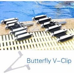 Clip De Brosse De Piscine, Lot De 6 Pinces Papillon En V Pour Piscine, Clips De Rechange Pour Toutes Les Piscines Et Spas écumoires/Filets, Brosses Et Poteaux -Hayward Aquaspa Boutique 92695672 4