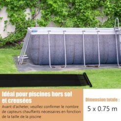 COSTWAY Chauffage Solaire Pour Piscines 2 Panneaux Collecteurs Solaires De 500 X 75 Cm, Chauffe-Piscine Solaire En Matériau PE Résistant Aux Intempéries Absorption De Chaleur -Hayward Aquaspa Boutique 93432051 4