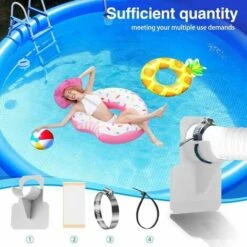 Support Tuyau Piscine, Supports Tuyau De Piscine En Plastique Gris 26-38 Mm,Comme Protection Anti-Torsion,Compatible Avec Les Piscines Intex Et Bestway 810 Cm, Buse 3,53,8 Cm (Gris) 2 Pcs，Lilaris -Hayward Aquaspa Boutique 93898871 5