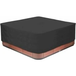 LYCXAMES Housse De Protection Pour Spa, Bain à Remous,Piscine,Baignoire,Couverture De Spa En Tissu Oxford Pour Jardin Extérieur, Anti-poussière,Imperméable à L'eau, Noir, Anti-UV,231x231x30CM