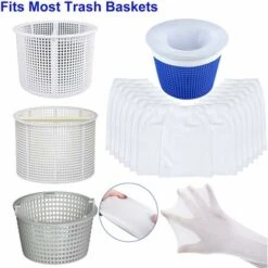 Autre Accessoire Pour Piscine　Pool Skimmer Socks,Chaussette Piscine,Chaussette Filtre Piscine,Prefiltre Réutilisable Et Super Élastique Pour Peuvent Emprisonner Pollen,Feuilles,Cheveux,l'Huile,les In -Hayward Aquaspa Boutique 96338884 3