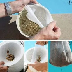 Autre Accessoire Pour Piscine　Pool Skimmer Socks,Chaussette Piscine,Chaussette Filtre Piscine,Prefiltre Réutilisable Et Super Élastique Pour Peuvent Emprisonner Pollen,Feuilles,Cheveux,l'Huile,les In -Hayward Aquaspa Boutique 96338884 4