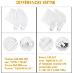 Lot De 2 Sacs Filtrants Pour Nettoyeur De Piscine Polaris 280 Et 480 Design Zippé Et Réglable En Blanc -Hayward Aquaspa Boutique 96954338 5