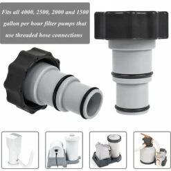 Kettion Lot De 2 Adaptateurs A Pour Piscine Intex - Adaptateur De Tuyau De Rechange Pour Pompe - Série A - Avec Filetage Intérieur à Visser - Raccord Pour Tuyau De Piscine -Hayward Aquaspa Boutique 97823732 4
