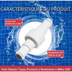 Covienapp Pool Cleaner Tuyau Pivotant à Roulement à Billes D20 Remplacement Pour Polaris 180 280 380 3900 Pool Cleaner Roulement à Billes Pivotant D20 D-20 Lot De 3 En Blanc -Hayward Aquaspa Boutique 98237017 3