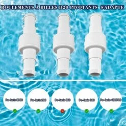 Covienapp Pool Cleaner Tuyau Pivotant à Roulement à Billes D20 Remplacement Pour Polaris 180 280 380 3900 Pool Cleaner Roulement à Billes Pivotant D20 D-20 Lot De 3 En Blanc -Hayward Aquaspa Boutique 98237017 4
